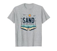 Arena en mis Pantalones: Humor de Vacaciones de Verano en la Playa Camiseta, Hombre, Gris Jaspeado, 4XL