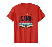 Arena en mis Pantalones: Humor de Vacaciones de Verano en la Playa Camiseta, Hombre, Rojo, L
