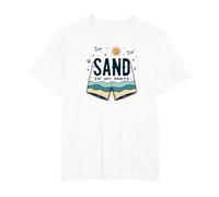 Arena en mis Pantalones: Humor de Vacaciones de Verano en la Playa Camiseta, Hombre Tallas Grandes, Blanco, 5X Alto