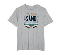 Arena en mis Pantalones: Humor de Vacaciones de Verano en la Playa Camiseta, Hombre Tallas Grandes, Gris Jaspeado, 4X Alto