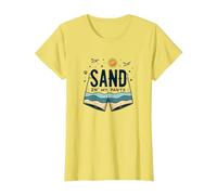 Arena en mis Pantalones: Humor de Vacaciones de Verano en la Playa Camiseta, Mujer, Limón, L