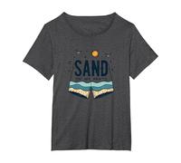 Arena en mis Pantalones: Humor de Vacaciones de Verano en la Playa Camiseta, Mujer Tallas Grandes, Jaspeado Oscuro, 4XL Grande