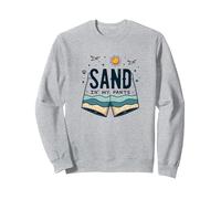 Arena en mis Pantalones: Humor de Vacaciones de Verano en la Playa Sudadera, Unisex para Adultos, Gris Jaspeado, L