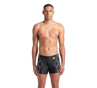 ARENA Men's Graphic Swim Short Bañador Corto, Black-White, 85