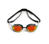 ARENA Gafas de natación unisex Cobra Edge Swipe antivaho para hombres y mujeres, lente de espejo de policarbonato, ajuste pequeño, dorado/blanco/negro