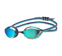 Arena Gafas de natación unisex para adultos Python Racing para hombres y mujeres, nadadores competitivos, lente de espejo antivaho, máxima comodidad, doble correa, ajuste pequeño, turquesa/atardecer