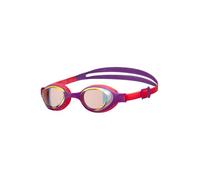 ARENA Gafas de natación unisex para niños de 6 a 12 años, lentes con revestimiento antivaho, correa ajustable, cobre amarillo/ciruela/coral brillante