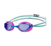 Arena Gafas de natación unisex Python Racing para hombres y mujeres, antivaho, lente sin espejo, máxima comodidad, doble correa, azul/fucsia/agua