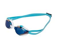 ARENA Python Racing Gafas de natación para hombres y mujeres, protección UV, antivaho, doble correa, lente de espejo, espejo azul/cielo blanco