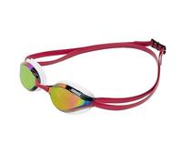 ARENA Gafas de natación unisex Python Racing para hombres y mujeres, lente de espejo antivaho, máxima comodidad, doble correa, cobre/blanco/vino tinto