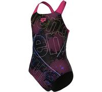 Arena girls galactics swimsuit swim pro back black/freak rose 116cm