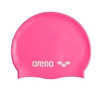Arena Gorro de natación clásico Unisex de Silicona Suave para Mujeres y Hombres, Entrenamiento intensivo y Carreras, cómodo, Antideslizante, para Pelo Largo, Rosa Brillante