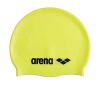 Arena Gorro de natación clásico Unisex de Silicona Suave para Mujeres y Hombres, Entrenamiento intensivo y Carreras, cómodo, Antideslizante, para Pelo Largo, Color Amarillo Claro
