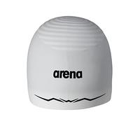 Arena Gorro de natación de Silicona Aquaforce para Hombre y Mujer con Ondas hidrodinámicas, Rendimiento competitivo, natación intensiva, Color Blanco, Talla M