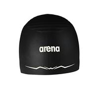 Arena Gorro de natación de Silicona Aquaforce para Hombre y Mujer con Ondas hidrodinámicas, Rendimiento competitivo, natación intensiva, Color Negro, Talla M