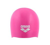 Arena Gorro de natación unisex de silicona para cabello largo, cómodo, extra suave, de alta elasticidad, para mujeres y hombres, uso diario y entrenamiento, color rosa impactante y blanco