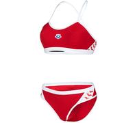 Arena icons bikini cross back solid red/white xs - uk30