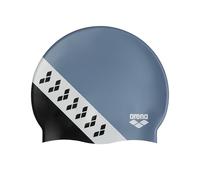 Arena Icons Team Stripe - Gorro de natación Unisex de Silicona para Mujeres y Hombres, Entrenamiento intensivo de Carreras, cómodo, Antideslizante, Pelo Largo, Arena Stripe/Negro/Gris