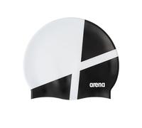 Arena Icons Team Stripe - Gorro de natación Unisex de Silicona para Mujeres y Hombres, Entrenamiento intensivo, Carreras, cómodo, Antideslizante, Pelo Largo, Diamante, Blanco/Negro