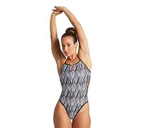 Arena Imprimir Challenge Back Reversible MaxLife Traje de baño de Entrenamiento atlético de una Pieza Sola, Animalier Negro, 38 para Mujer