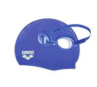 ARENA Kinder Set Schwimmbrille Und Badekappe baño, Niños, Azul-Azul-Blanco, Talla única