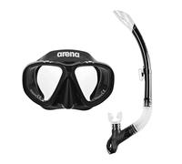 Arena Kit de Snorkel Premium Unisex para Niños, Conjunto de Máscara y Tubo, Lentes de Doble Filo Aptas para Mar y Piscina, Ajuste de Precisión con Hebilla, Negro