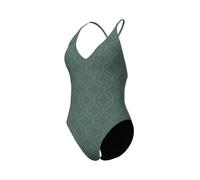 ARENA Losange Graphic Bañador Mujer, Traje de Baño en Tejido Elástico Reciclado de Secado Rápido, Bañador para Playa y Piscina con Tejido Forrado y Copas Extraíbles