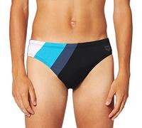 Arena M Diagonal Stripe Brief Bañador Slip Arena Para Hombre Diagonal Stripe, Hombre, Black-White-Turquoise, 85