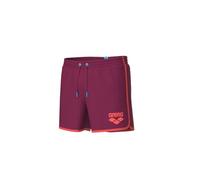 Arena Men's Big Logo Borders Beach Short Playa, Dark Purple-Calypso Coral, XL