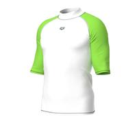 Arena Men's Rash Vest S/S Graphic Top, White-Soft Green, L