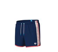 Arena Men's Team Stripe Beach Short Playa, Navy-Calypso Coral-White, L