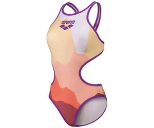 Arena one morning light swimsuit tech back purple/rose multi xl - uk38