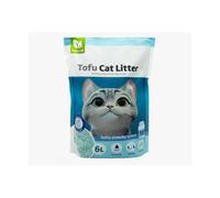 Arena para Gatos BPS Tofu Aglomerante 6L, Sin Polvo, Aromas Original/Talco/Té Verde/Limón/Lavanda, Biodegradable, Fácil de Compactar, Eliminable por Inodoro - Ideal para Mascotas Sensibles