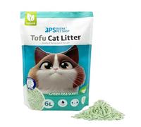 Arena para Gatos de Tofu, 6L Cada Uno, Fuerte Absorbencia, Fácil Compacidad, Desagotable, Sin Polvo, Múltiples Aromas Disponibles, Suministros para Mascotas. (2, Té Verde)