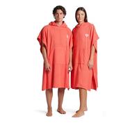 Arena Poncho de algodón Unisex Suave con Capucha y Bolsillo Frontal, fácil de Cambiar, Calidez y Comodidad para la Playa, Piscina o Surf, Coral Calypso/Blanco, Talla L/XL