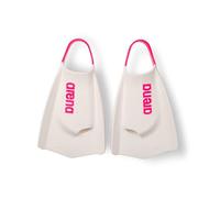 Arena Powerfin Pro II - Aletas de Entrenamiento de natación Unisex para Adultos y Hombres y Mujeres, Aletas de Hoja Corta de Silicona, Personalizadas, Color Blanco/Rosa impactante, Talla 7.5-9