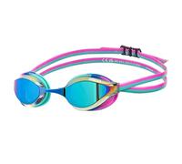 Arena Python Racing - Gafas de natación unisex para adultos para hombres y mujeres, lente de espejo antivaho, máxima comodidad, doble correa, turquesa/agua/fucsia