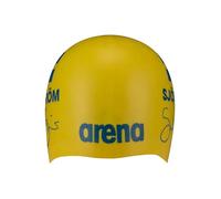 Arena Signature Collection Sarah Sjöström Autograph Unisex Adult Molded Silicone Swim Cap for Training and Racing, One Size Fits Most, Yellow