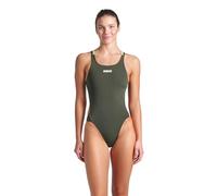 ARENA Traje de baño Deportivo para Mujer Performance Solid Tech Back Multi Bathing Suit, Dark Sage/Arctic Lime, 36