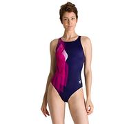 ARENA W Mirrors Swim Pro Back One Piece L Bañador Deportivo Mujer Mirrors, Mujer, Navy-Freak Rose, 38