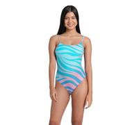 ARENA Water Prints Bañador Mujer, Traje De Baño en Tejido Elástico Reciclado de Secado Rápido, Bañador para Playa y Piscina con Forro y Copas Extraíbles
