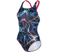 Arena women swimsuit swim pro back allover black/multi/freak rose s -