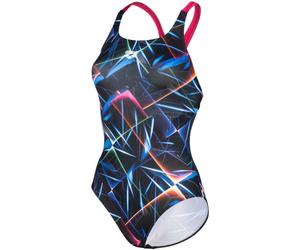 Arena women swimsuit swim pro back allover black/multi/freak rose s -