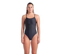 ARENA Women's Feel Solid Light Drop Back Swimsuit Ladies Athletic Swimwear Traje de baño de una Sola Pieza, Negro/Negro, 60 para Mujer