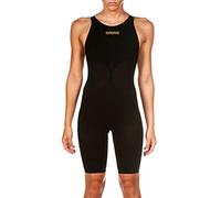 ARENA Women's Open-Back Powerskin Carbon Air2 Kneeskin Racing Suit Traje de baño de una Sola Pieza, Negro/Negro/Oro, 30 para Mujer
