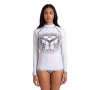 Arena Women's Rash Vest L/s Graphic White-black Talla: XS | Manga larga Outlet | Mujer | Blanco