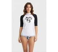 Arena Women's Rash Vest S/s Graphic White-black Talla: XS | Bikinis Outlet | Mujer | Blanco