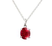 Arenagems - Collar con colgante de rubí rojo natural, plata de ley 925 | 5,50 quilates, auténtico, hecho a mano, lágrima, piedra natal de julio
