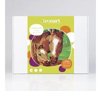 Arenart | 1 Lámina Caballos 38x46cm | para Pintar con Arenas de Colores | Manualidades para Adultos y Jóvenes | Dibujo Fácil