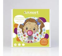 Arenart | Pack 2 Dibujos Bailarinas Corazones 30x30cm | para Pintar con Arenas de Colores | Manualidades para Niña | Dibujo Infantil | +6 años